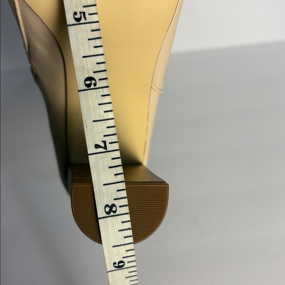 JustFab Kemba Cream Faux Leather Block Heel Wrap Buckle Boot Women's 6.5 - Picture 7 of 8
